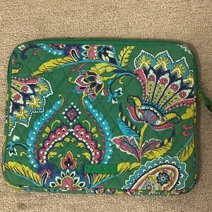 Vera Bradley Emerald Paisley floral green tablet sleeve.